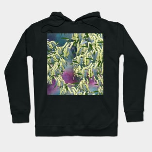 Wattle blooms in an abstract landscape Hoodie